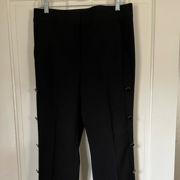 Loft Marisa Black Trousers with Side Buttons - Picture 2 of 7